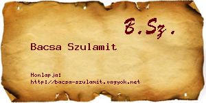 Bacsa Szulamit névjegykártya